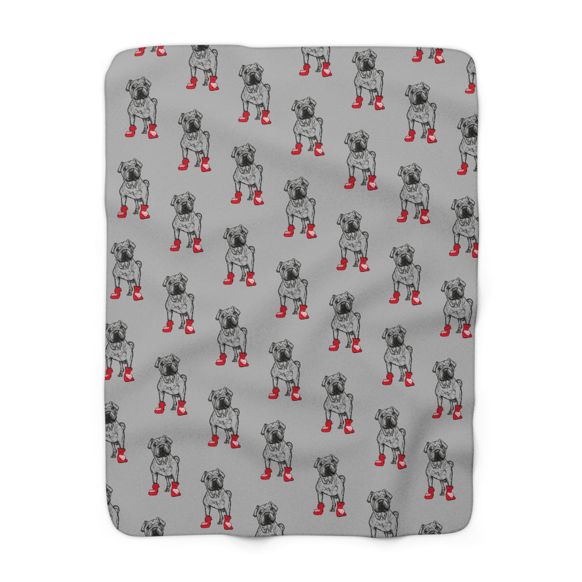 Mork in Heart Socks Sherpa Fleece Blanket