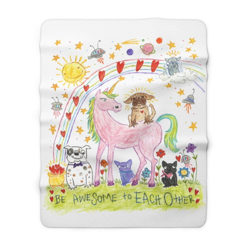 Be Awesome to Each Other Sherpa Fleece Blanket