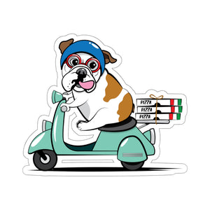 Pizza Delivery Bulldog Sticker (AB)
