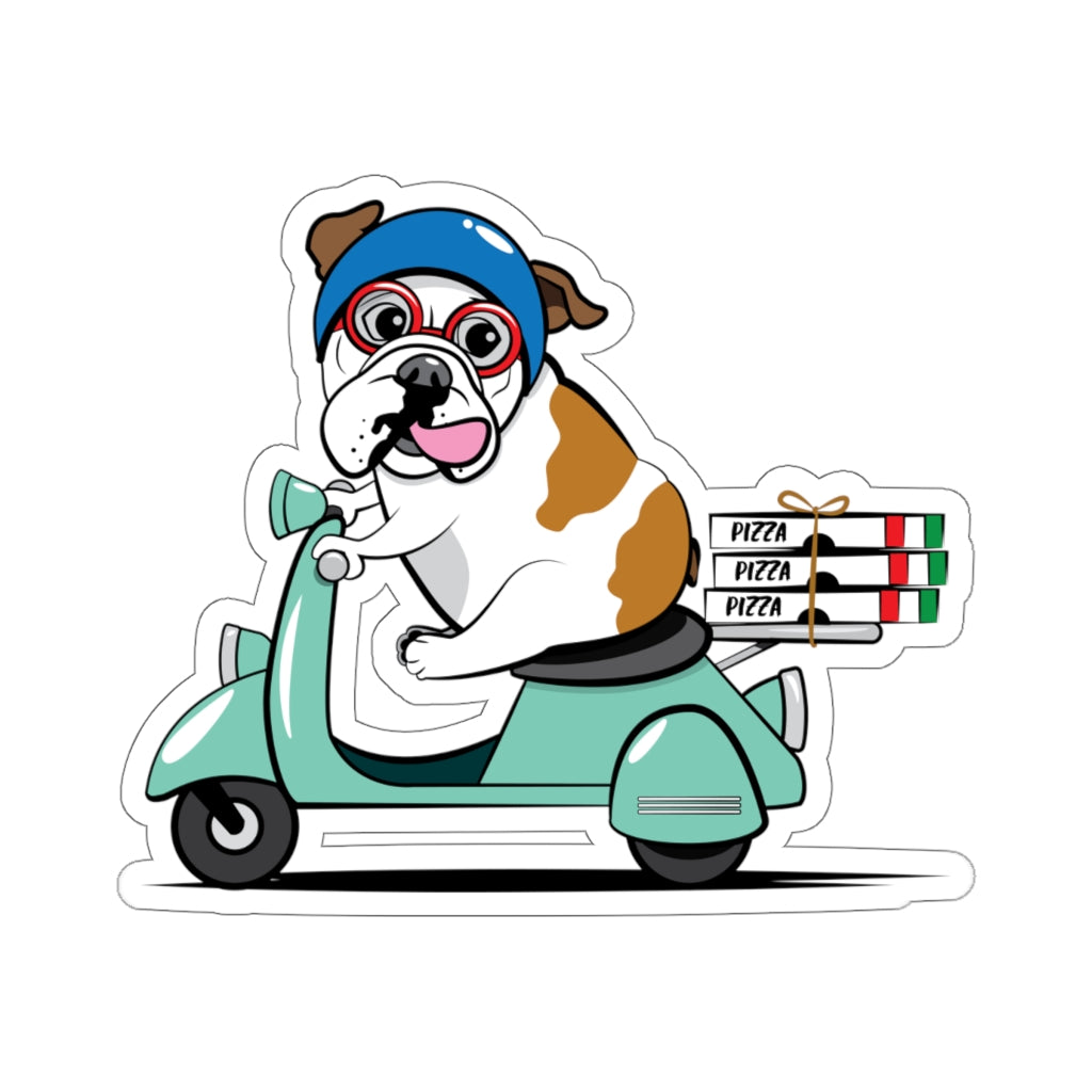 Pizza Delivery Bulldog Sticker (AB)