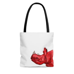 Red Rhino Abstract Tote