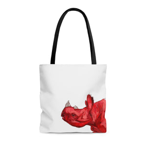 Red Rhino Abstract Tote