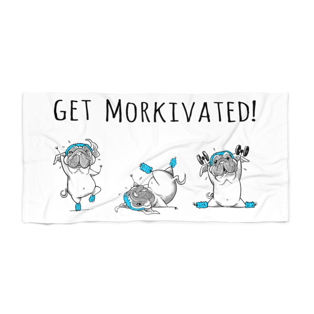 Get Morkivated White Beach Towel