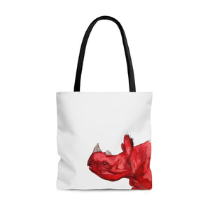 Red Rhino Abstract Tote