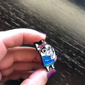 Fight Like A Frenchie Enamel Pin (AB)